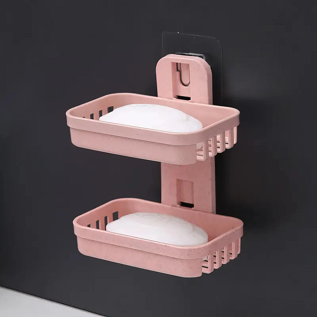 Double Layer Soap Dish with Drainage - Durable & Convenient Bathroom Organizer, Keeps Counter Dry, Easy to Clean