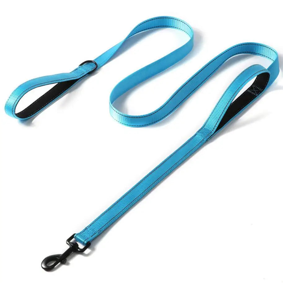 6ft Dog Leash Heavy Duty Rope Reflective Pet Training Lead Leash with Padded Double Handle Traffic Control for Large Medium Dogs