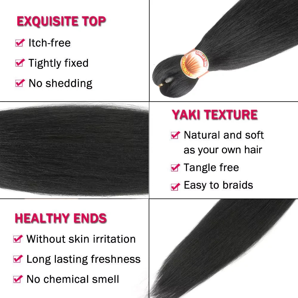 26 Inch 3Pcs/Lot Kanekalon Flame Retardant Yaki Synthetic Easy Synthetic Braiding Hair Extensions Kanekalon Jumbo Crochet Hair