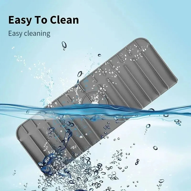 Silicone faucet pad dishwashing soap sponge holder sink kitchen countertop drying pad bathroom kitchen splash proof draina