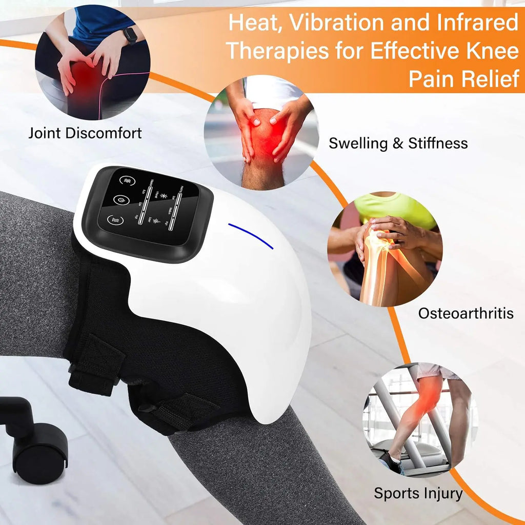 Smart Hot Compress Knee Massagers Electric Relaxing Leg Joint Heating Vibration Massager Cordless Knee Pads Gift for Mom and Dad