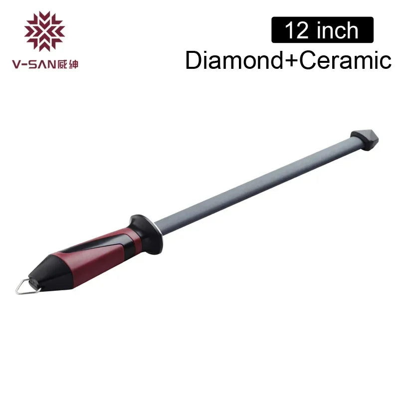 V-SAN Professional Kitchen Knife Sharpener Rod With Comfortable Handle Ceramic high-performance sharpening tool -TV1703 musats