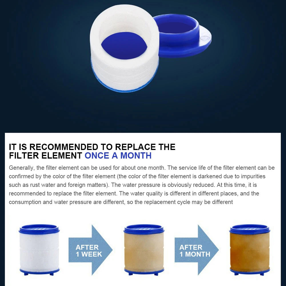 1-5Set Faucet Water Filter Element Remove Chlorine Heavy Metals Filtered Showers Head Bath Filtration Purifier Soften Hard Water