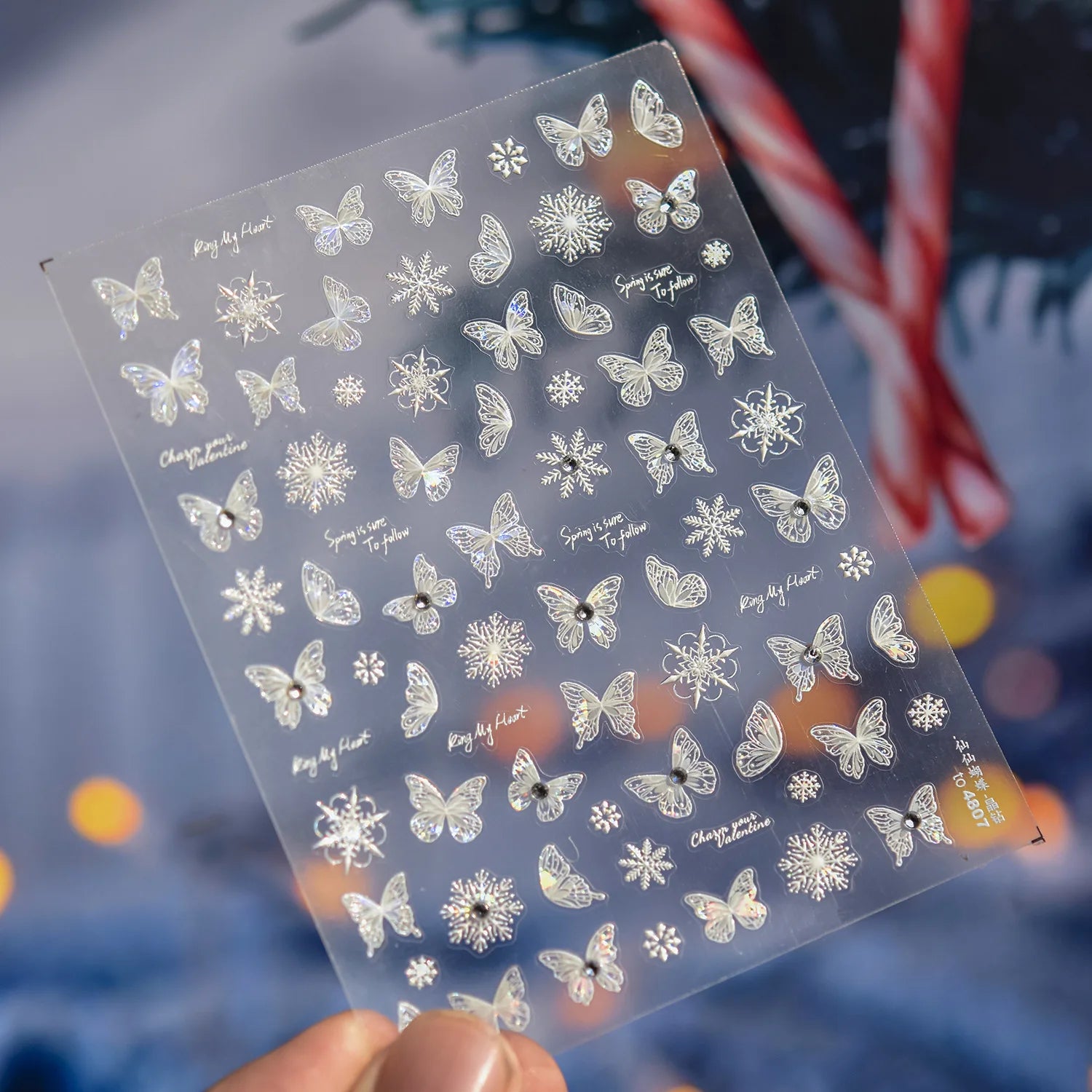 2pcs 5D Kawaii Plum Blossom Nail Stickers Fashion Chinese Flower Nail Art Decoration Self-Adhesive Decals DIY Slider Accessories