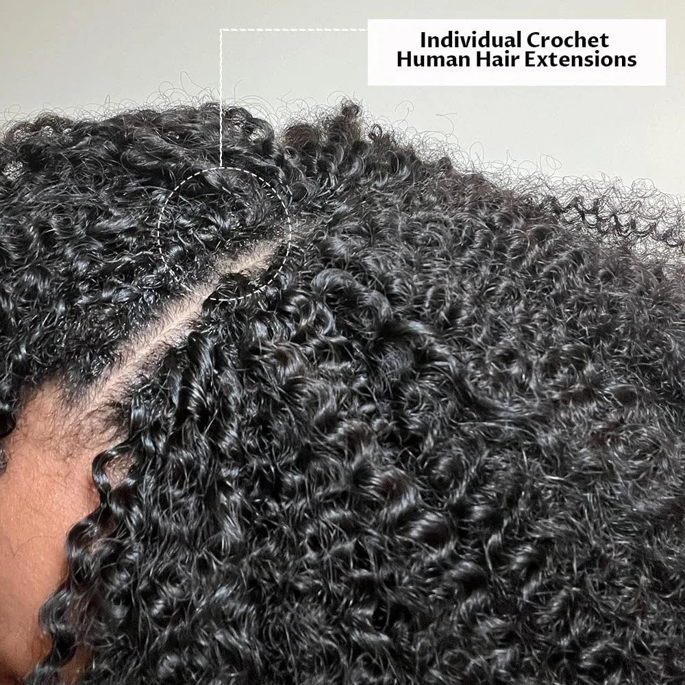 12A Deep Wave Knotless Pre-Separated Crochet Hair Extensions Water Wave Feather Crochet Human Hair Bundles Twist Braiding Hair