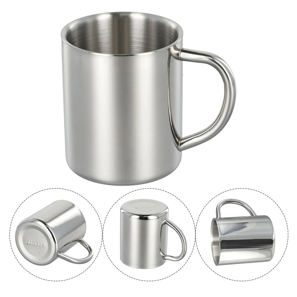 304 Stainless Steel Coffee Mug Double Wall Mug Ele Insulation Milk Tea Cups Office Water Mugs Metal Drinking Cup