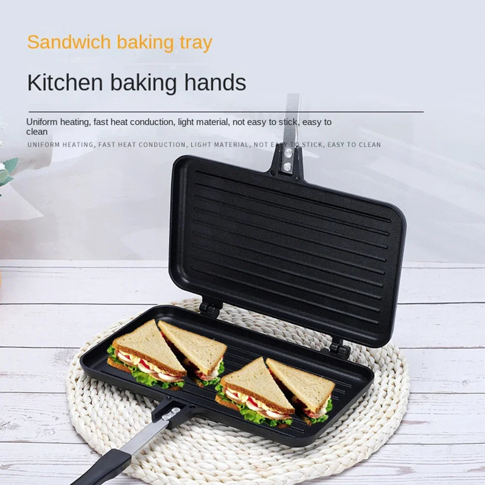 Double Sided Sandwich Maker Breakfast Machine Sandwich Bread Toast Frying Pan  Waffle Maker Baking Tray Kitchen Accessories