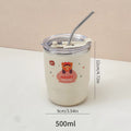 WORTHBUY 304 Stainless Steel Double Wall Insulated Coffee Mug With Straw Portable Cute Leak Proof Drinking Cup Tumbler For Kids