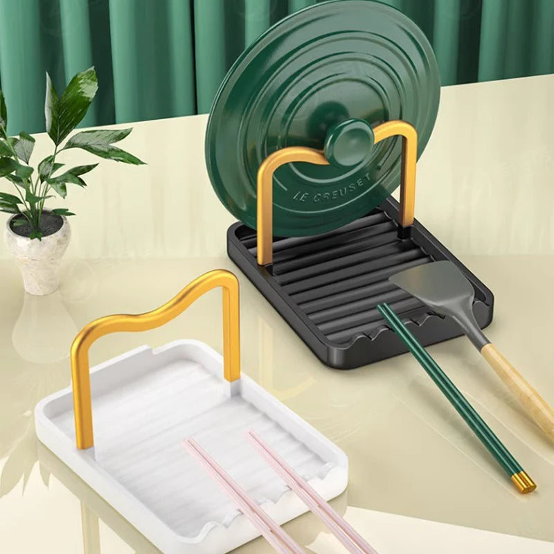 Kitchen countertop shelf, multi-function pot lid holder, non-perforation, vertical cutting board, spatula rack storage