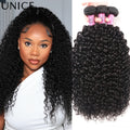 Unice Hair Curly Hair Bundles 1/3/4 PCS Natural Color 100% Human Hair Bundles 100Grams Per Bundle Sew In Quick Weaves