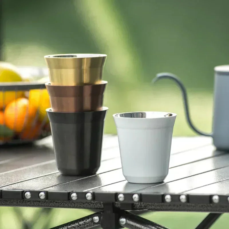 80/160/250ml Outdoor Camping Espresso Mug Thickened 304 Stainless Steel Double Wall Insulation Coffee Cup Tea Cup