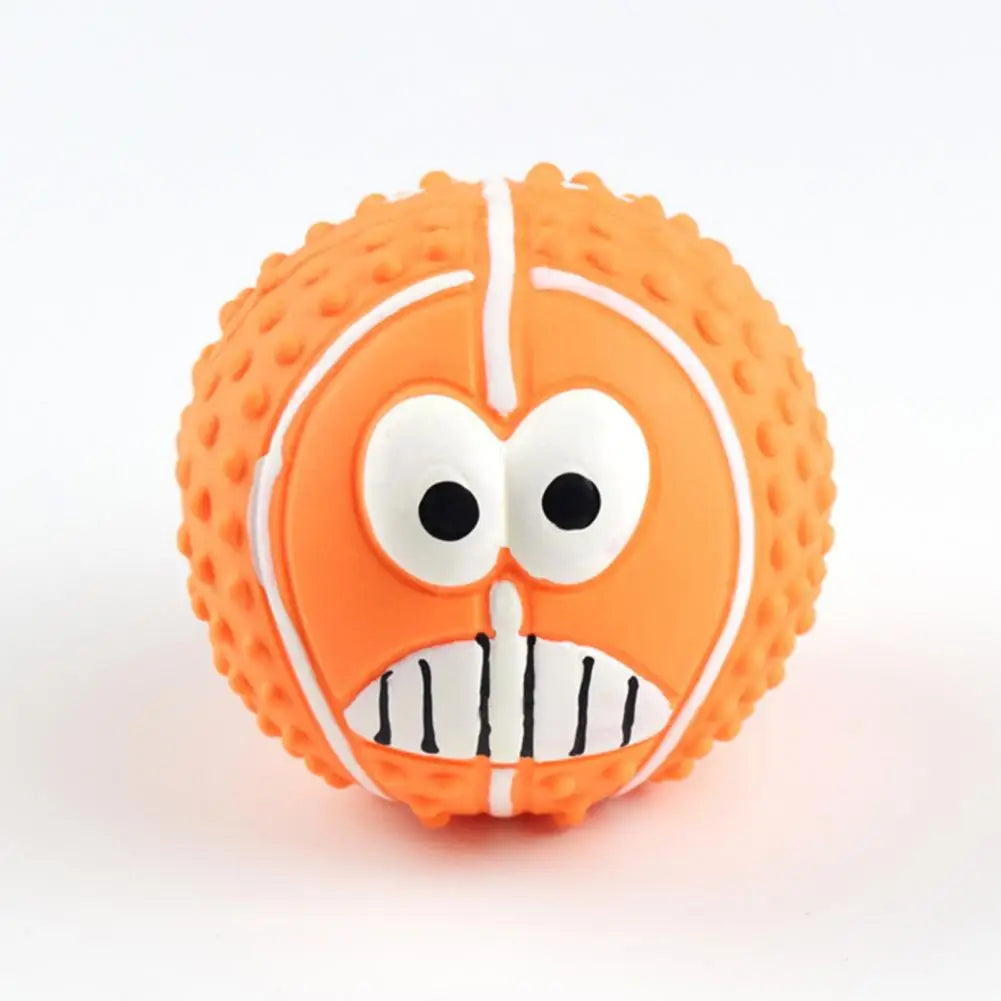 Outdoor Play Pet Toy Water Rinseable Dog Ball Vibrant Pet Squeaky Toy Bite Resistant Rubber Ball with 3d Protrusions