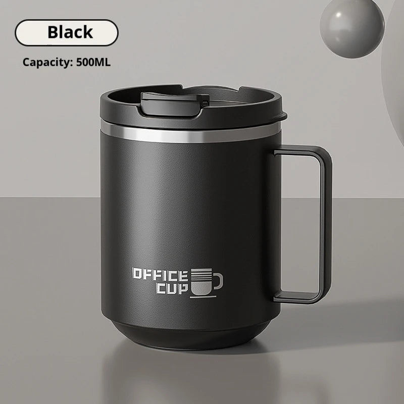 480ML  Stainless Steel Double Wall Insulated Coffee Mug With Handle Keeps Cold and Heat Thermal Mug Leak-proof Drinking Cup