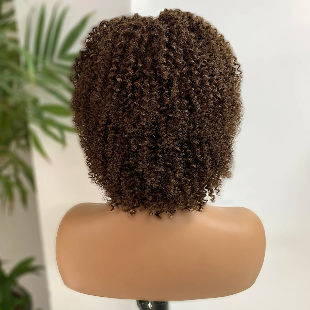 Curly Pixie Cut Wigs Water Curly Pixie Cut Human Hair Wigs Full Machine Human Hair Wig Colored Machine Wigs Glueless Wig HairUGo