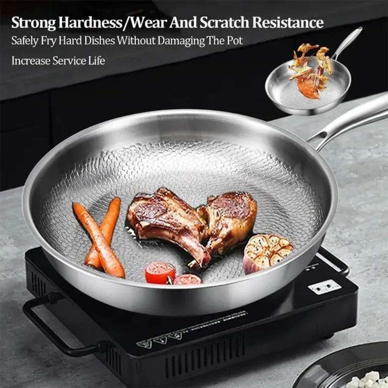 KEMORELA Pure Titanium Cookware Is Scratch-resistant and Non-stick, Heats Evenly and Is Suitable for Cooking and Heating Quickly