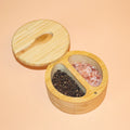 Natural Bamboo Salt & Pepper Condiment Set with Magnetic Lid Elegant Wooden Salt Pepper Jars Sugar Container Spice Storage Pot