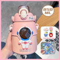 Cute Astronaut Children Insulation Cup 316 Stainless Steel Straw Thermos Water Bottle For School Boys Girl Outdoor Big Belly Cup
