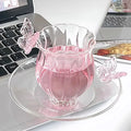 High Borosilicate Glass Butterfly Cup Handmade Narcissus Cup Creative Transparent Tea Cup Heat-Resistant Household Cup Lotus Cup