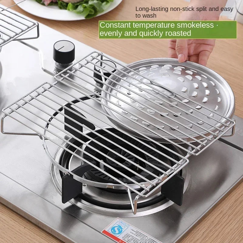 Field Stove Outdoors Grill for Bbq Stainless Steel Grill on Household Stove Barbecue Gas Kitchen Dining Bar Home Garden
