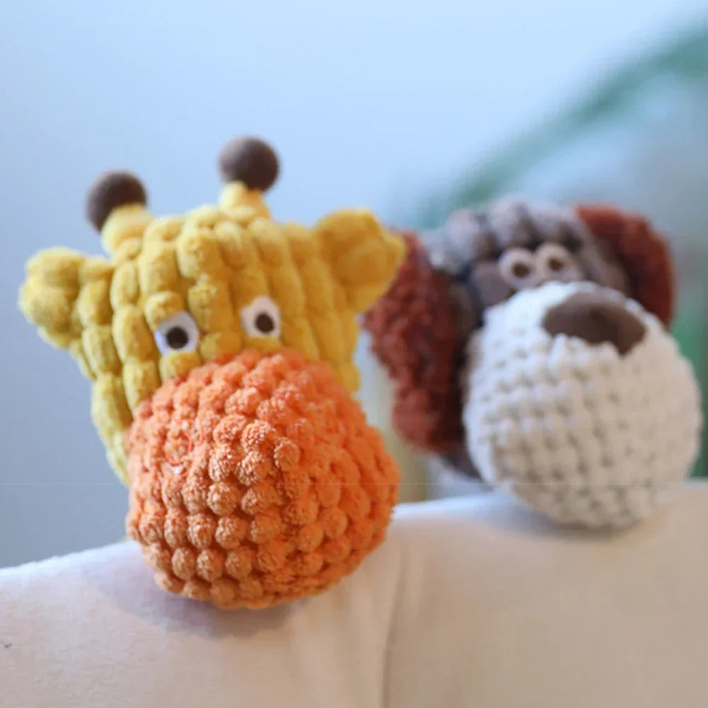 Cartoon Puppy Plush Dog Toy Chew Squeak Teething Toy for Small Dogs Pet Accessories