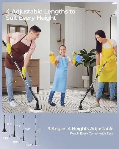 MayKing Electric Spin Scrubber – 9 Brush Heads, 3-Speed, Adjustable & Cordless for Bath, Tile, Floor Cleaning
