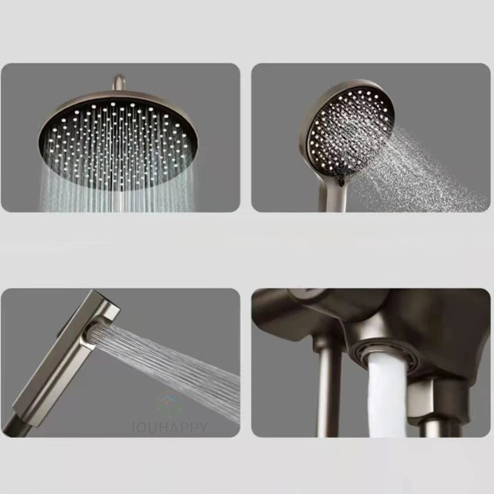 9 Inch Shower Head High Pressure Cold and Hot Rainfall Shower Head Set Large Panles Handheld Shower System Bathroom Accessories
