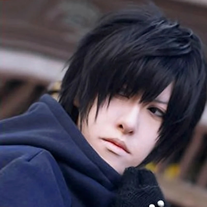 Anime Chainsaw Man Yoshida Hirofumi Cosplay Wig Short Black Heat Resistant Synthetic Hair Man Party Wigs
