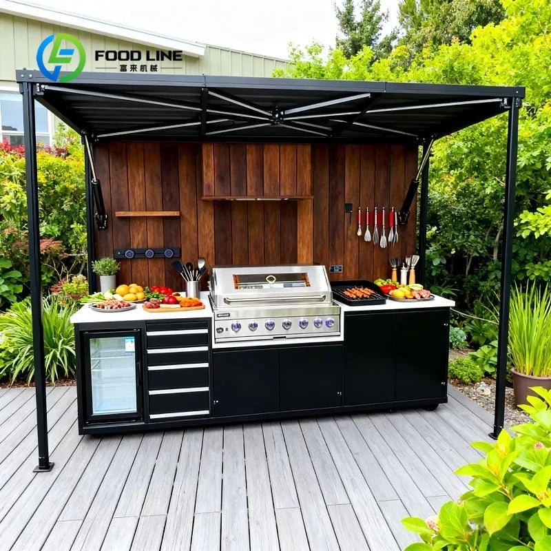 Customized Portable Folding Outdoor Kitchen Mini Integrated House With Smart Appliances For Camp Bbq