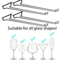 Large Stemware Wine Glass Hanger Rack Under Cabinet Kitchen Bar Storage Black 87HA