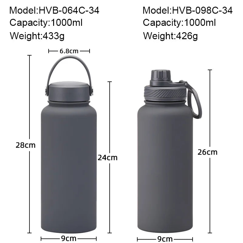 PuraCool Personalised Water Bottle | 1000ml Tumbler | Customised Thermal Flask | Ceramic Anti-corrosion Coating
