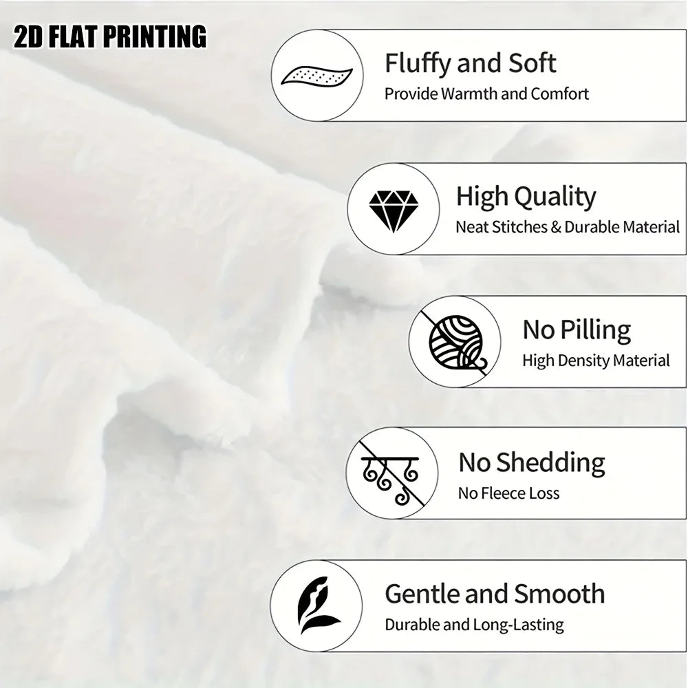 Extra Large Cat Face Blanket – Soft British Shorthair Flannel Throw with Paw Prints for Cat Lovers