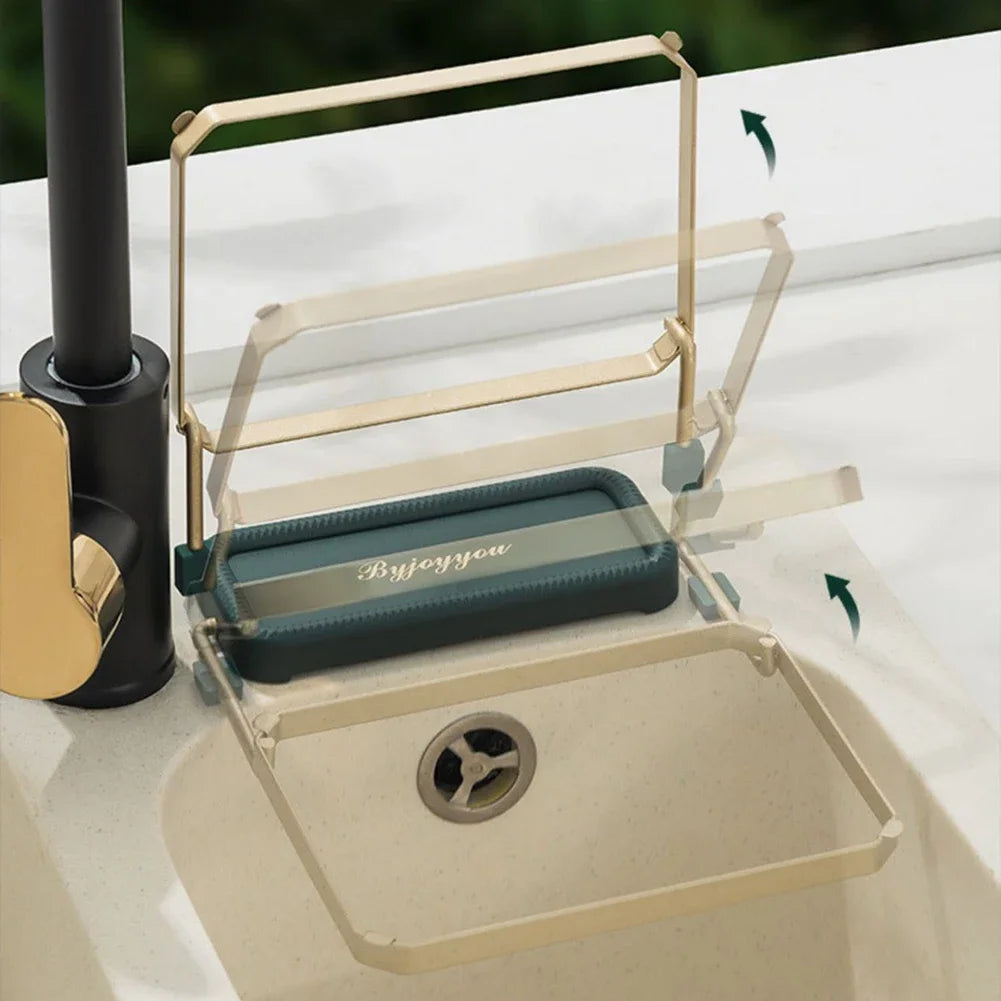 Sink Filter Rack Kitchen Foldable Sink Strainer Mesh Bag Stand Waste Garbage Net Shelf Anti-Clogging Disposable Garbage Mesh Bag