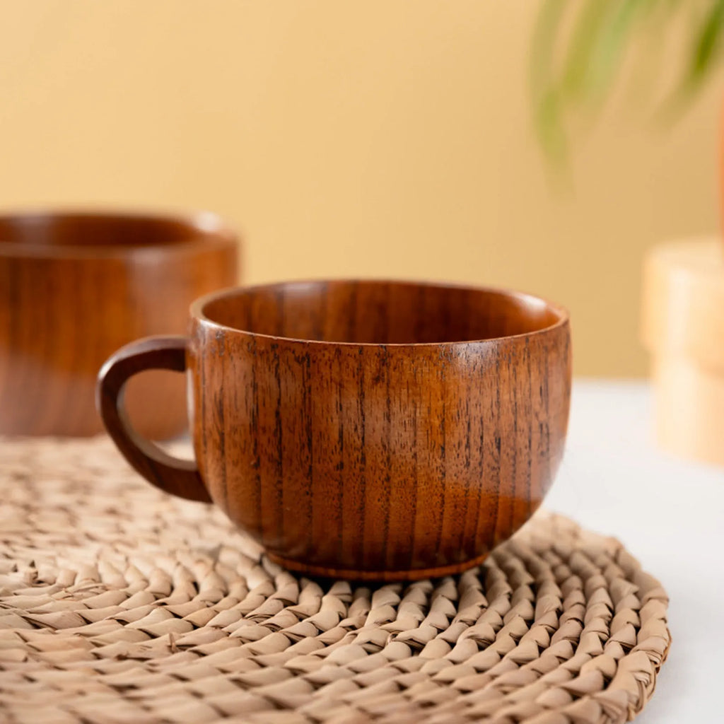 Beer Mug Wooden Coffee Mug Creative Wood Grain Mug With Handle Cup High Temperature Resistant Simple Style Light Weight