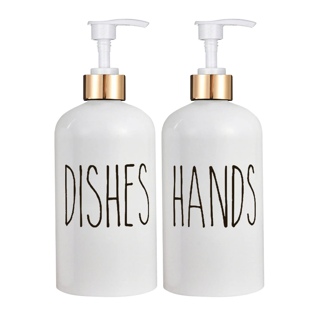 Boston Dish and Hands Soap Dispenser for Kitchen Sink Refillable Detergent Hand Sanitizer Container Farmhouse Home Organizer