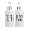 Boston Dish and Hands Soap Dispenser for Kitchen Sink Refillable Detergent Hand Sanitizer Container Farmhouse Home Organizer