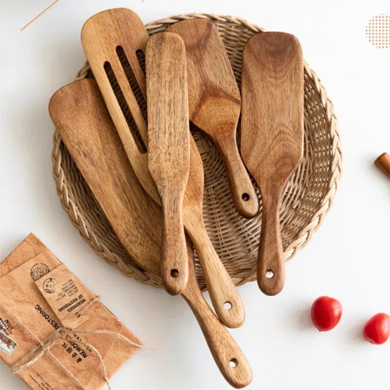 Wooden Rice Spoon Spatula Steak Fry Sauce Non-Stick Cooking Tools Spatula  Accessoires De Cuisine  Cooking Accessories