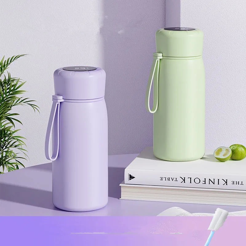 Smart Thermos Vacuum Insulated Bottle with Temperature Display 316 Stainless Steel Thermal Mug for Coffee Tea Includes Infuser