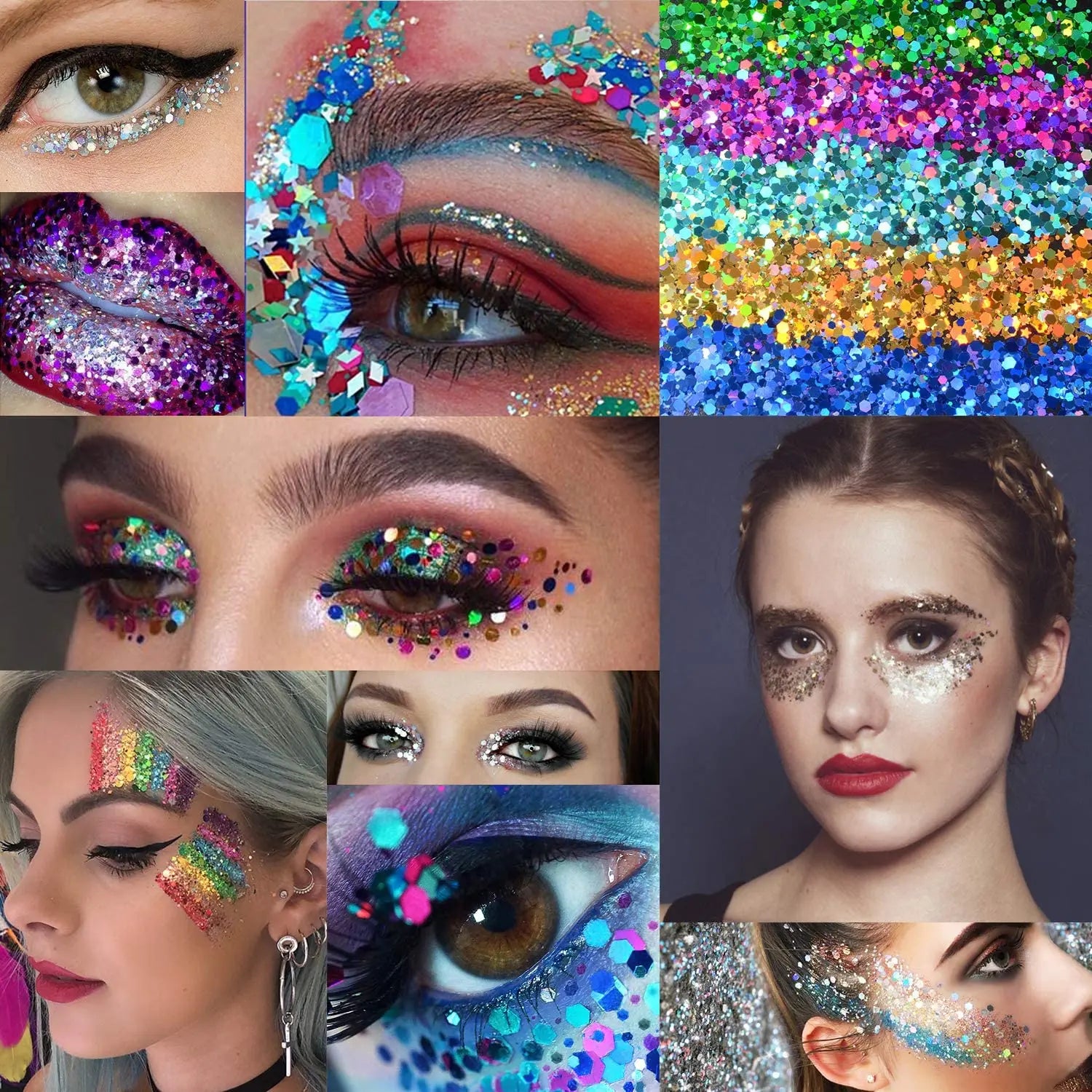 24 Colors Holographic Chunky Glitter 24 Colors Total Laser Nail Glitter Flakes Chunky Holographic Laser Nail Glitter 2030
