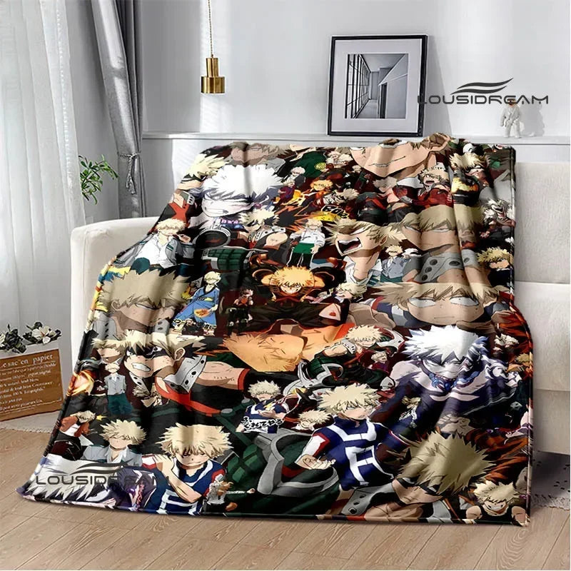 My Hero Academia Cartoon printed blanket Warm Flannel Blankets Soft and Comfortable blanket Home Travel Blanket Birthday Gift