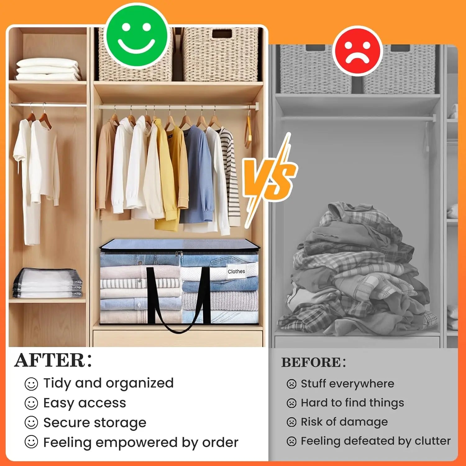 Extra Large 93L Moving Storage Bags, Heavy Duty with Strong Zippers & Handles, 8 Pack Clear Totes for Home Organization