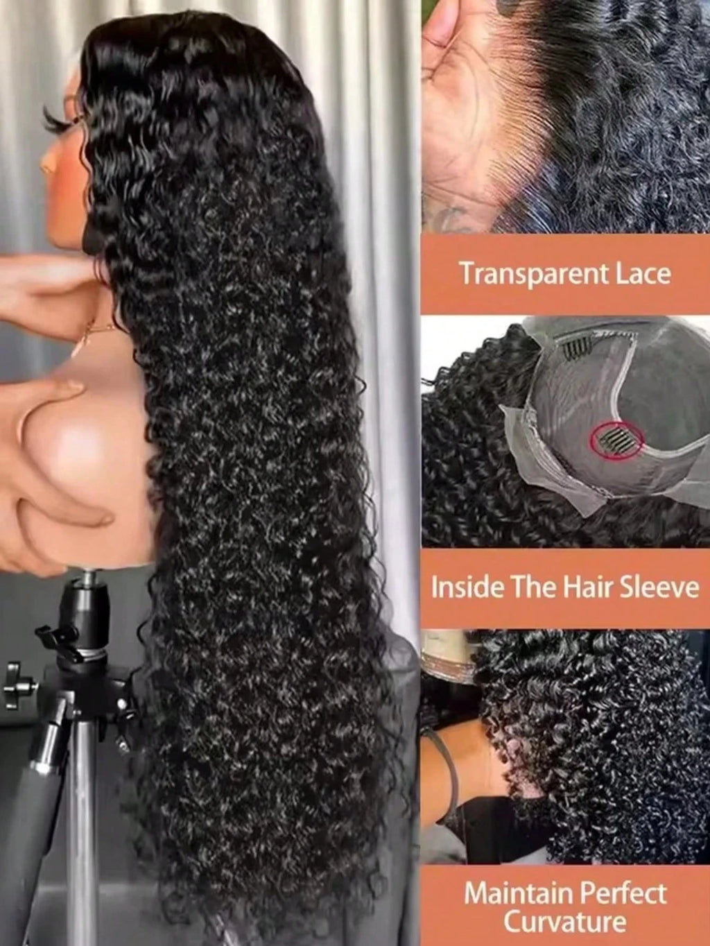 Deep Wave Human Hair Wig 210 Density Hd Lace Wig 13x6 Human Hair 30 40 Inch Pre Plucked Brazilian Curly Human Hair Wig For Women