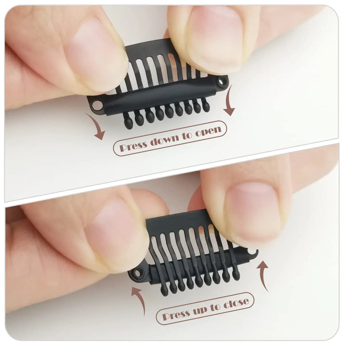 20/50/70/100Pcs Snap Clips Hairpiece Tools Clips 9-Teeth U-Shape  Clip In Hair Extensions Hair Clips For Human Hair Snap Hairpin