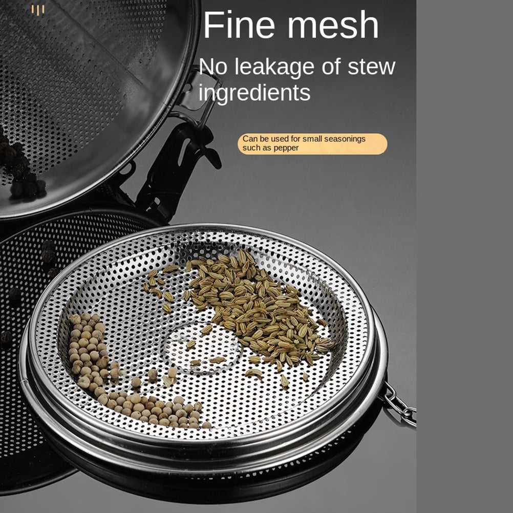 Strainer Stainless Steel With Lid Chain Hook Fine Mesh Strainer Cookware Food Mesh Pot Cooking Brine Basket Accessories