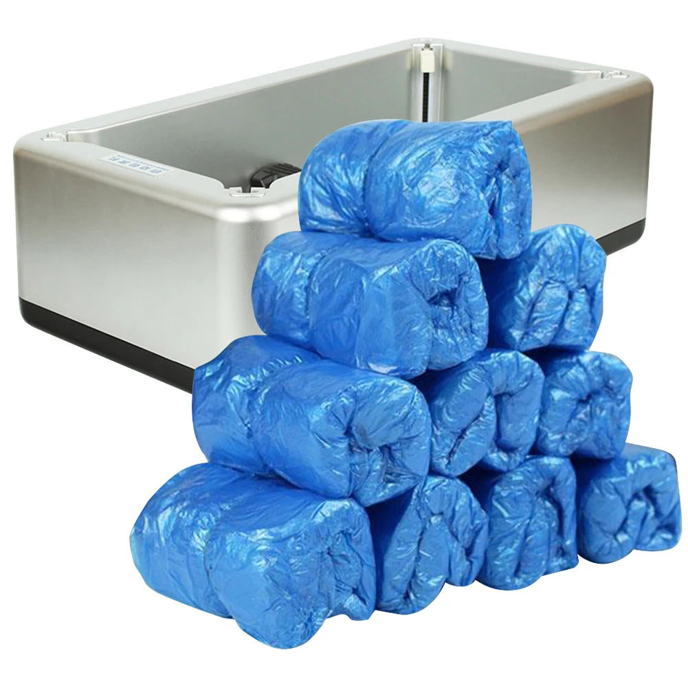 100Pcs T Buckle Disposable Shoe Cover Dustproof Anti-slip Overshoe for Home Office Automatic Dispenser Compatible Shoe Protector