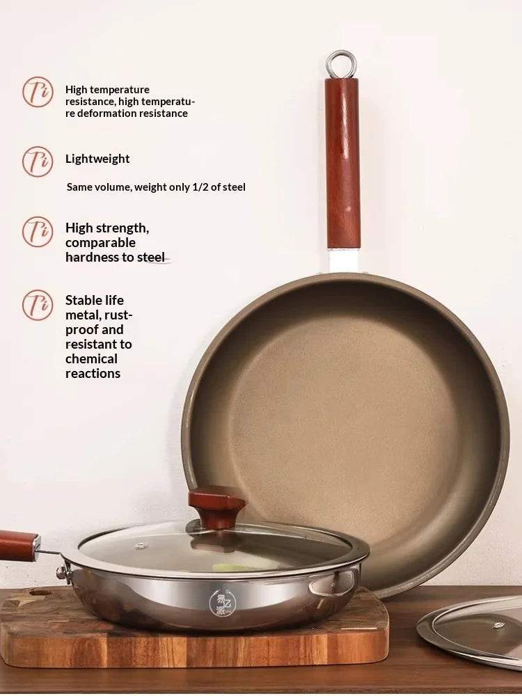 28cm 30cm Titanium Pan Non-stick Frying Pan Household Wok Steak Frying Pan Induction Cooker Gas Stove Special Wok Frying
