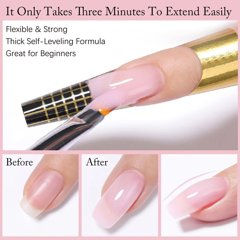 UR SUGAR 150g Building Nail Gel Nail Polish for Nail Tips Extension Gel Nude Pink Hard UV Constructed Strengthener Gel Polish
