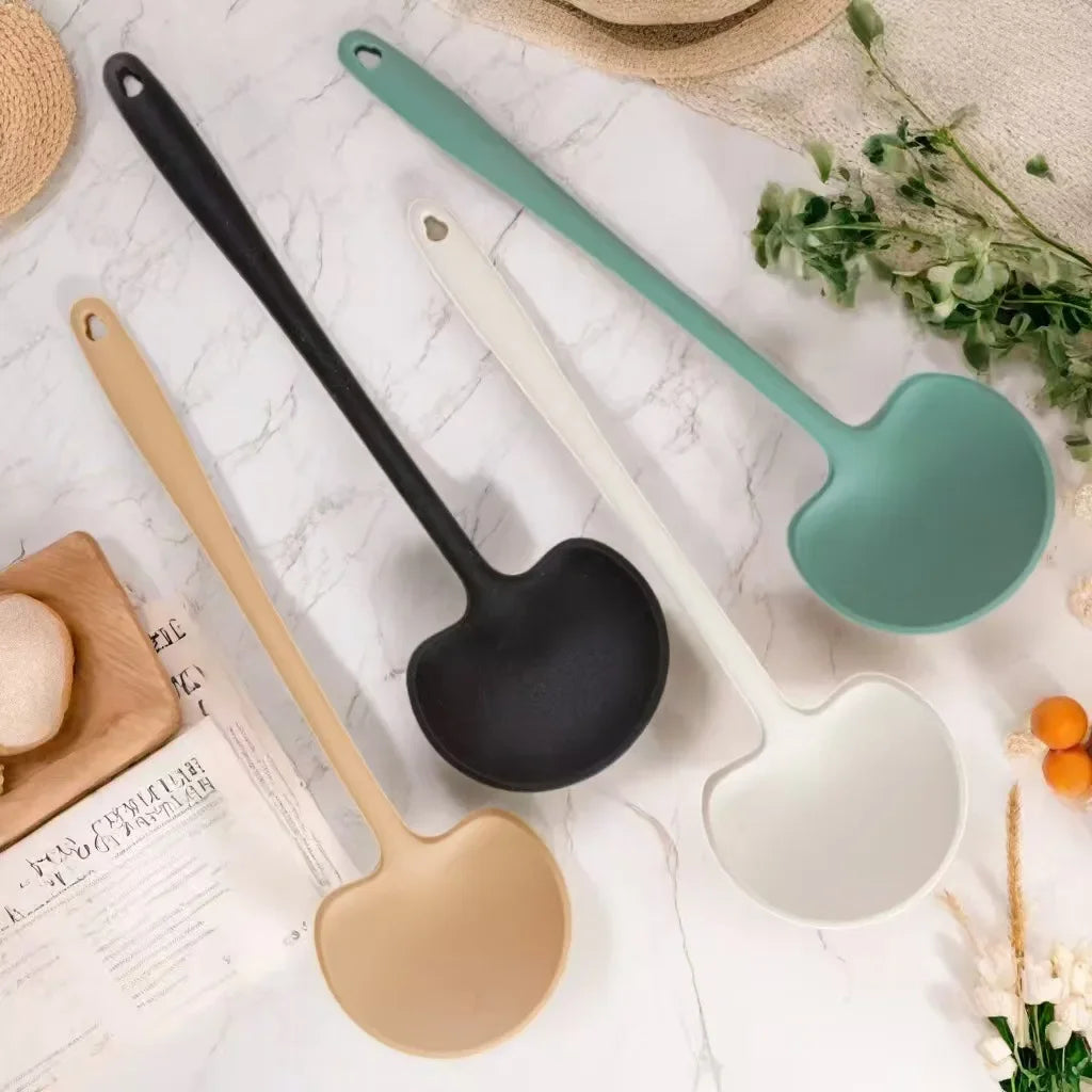 1pc silicone mushroom-shaped long-handled spatula, non-stick pan spatula, high-temperature resistant stir-frying spatula