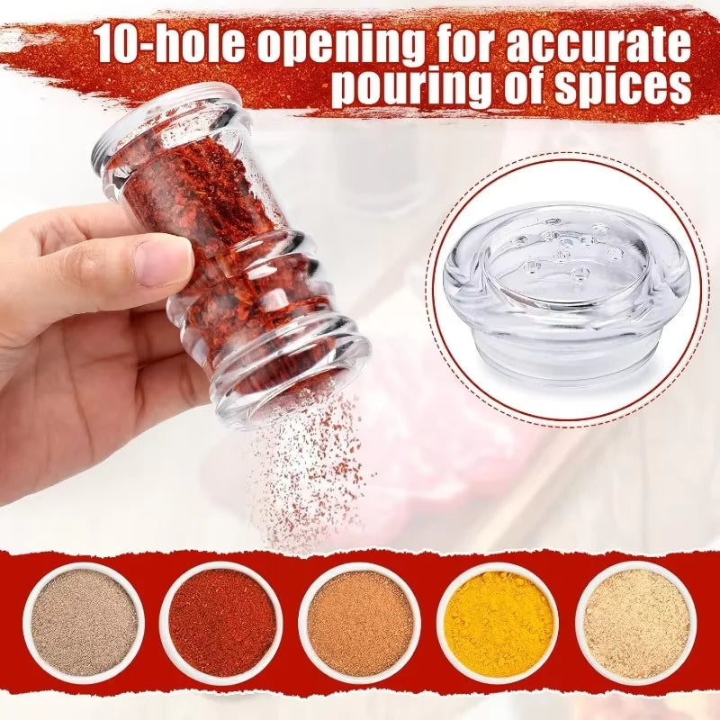 Transparen Spices Bottles Salt Pepper Shakers Acrylic Barbecue Seasoning Jars Condiment Box Home Kitchen Powder Storage Can