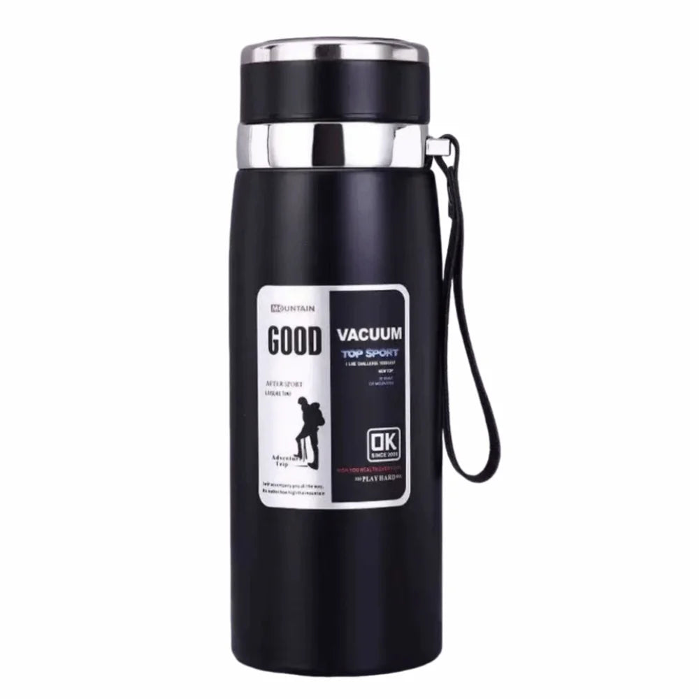 800/1000ml Sports Thermos Bottle Large Capacity Stainless Steel Insulated Water Bottle Heat-resistant Creative