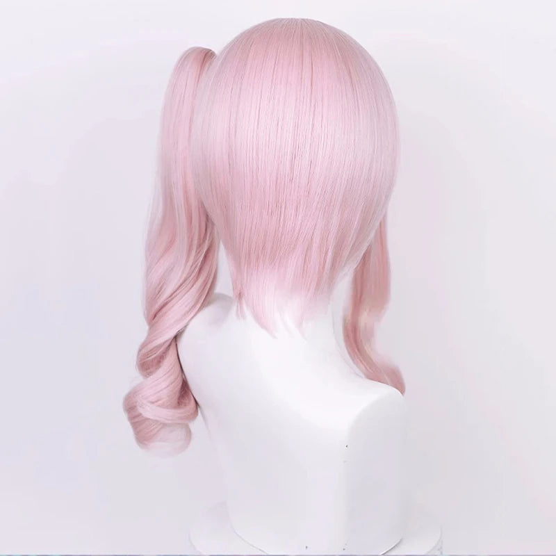 High Quality Anime Akiyama Mizuki Cosplay Wig 45cm Long Light Pink Curly Heat Resistant Synthetic Hair Halloween Party Wigs